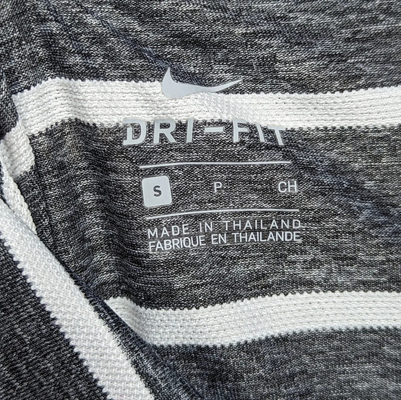 Nike Woman's Dri - Fit Golf Short Sleeve T Shirt Polo Heather Grey Striped Small - Picture 5 of 8